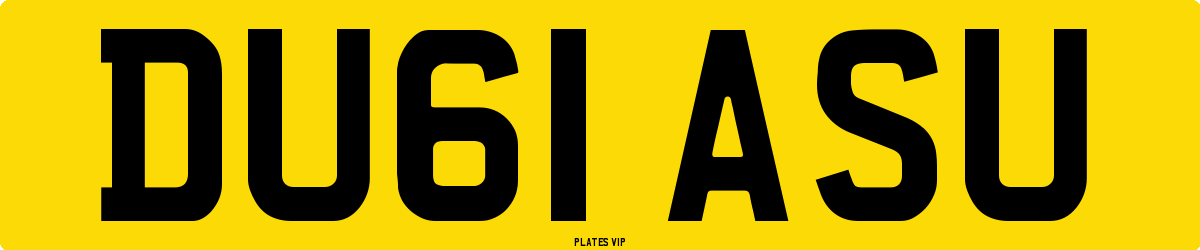 DU61 ASU Number Plate