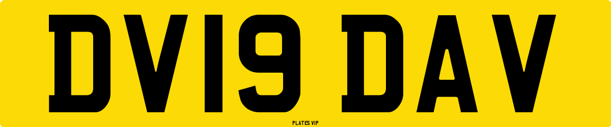 DV19 DAV Number Plate