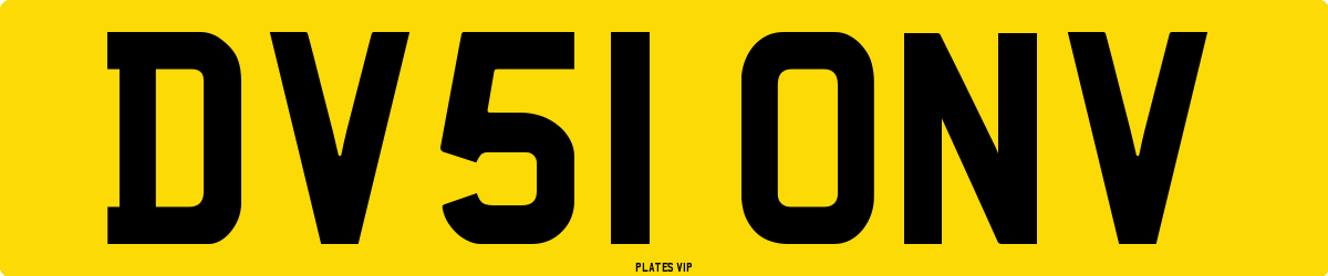 DV51 ONV Number Plate