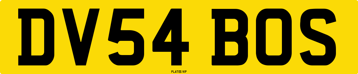 DV54 BOS Number Plate