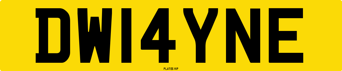 DW14YNE Number Plate