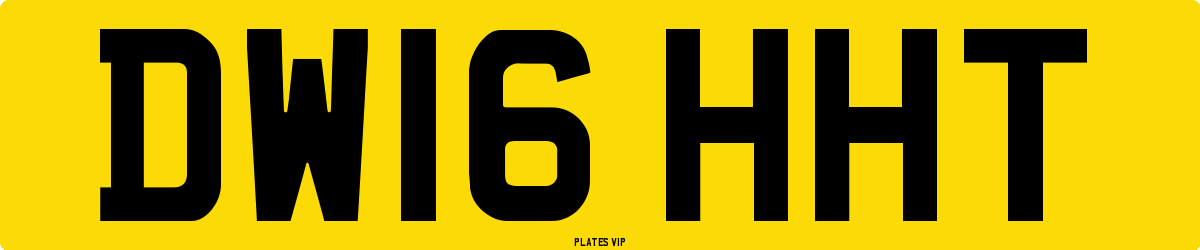 DW16 HHT Number Plate
