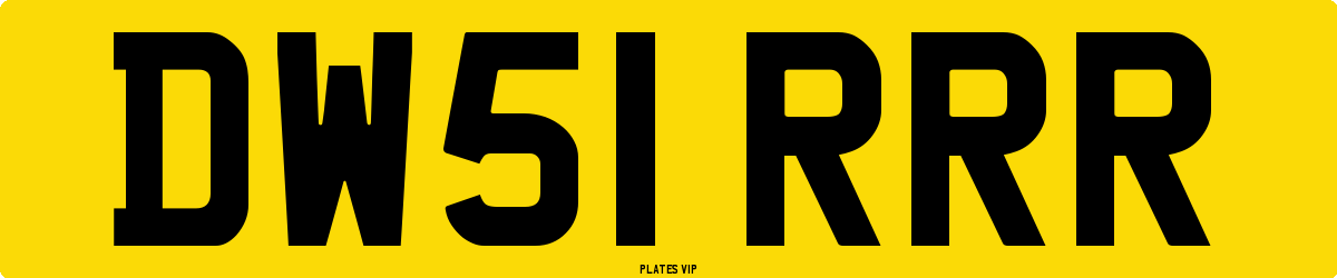 DW51 RRR Number Plate
