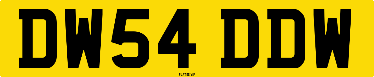 DW54 DDW Number Plate