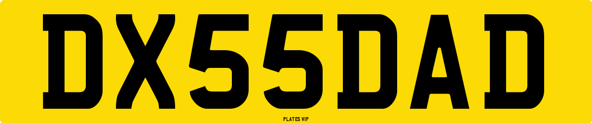 DX 55 DAD Number Plate