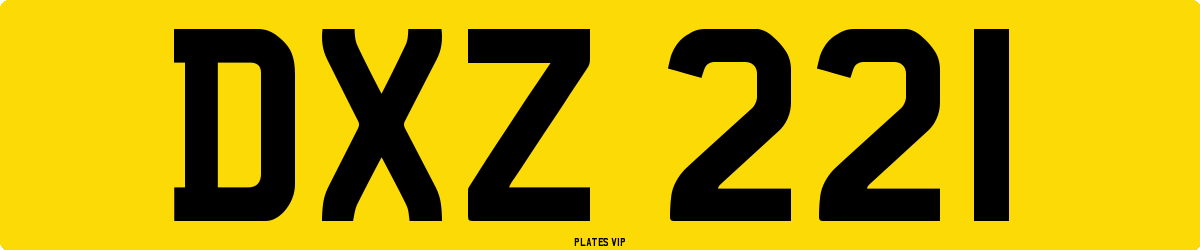 DXZ 221 Number Plate