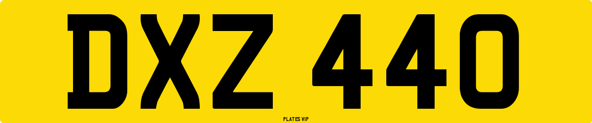 DXZ 440 Number Plate