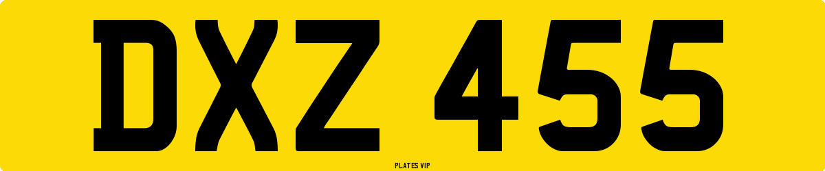 DXZ 455 Number Plate