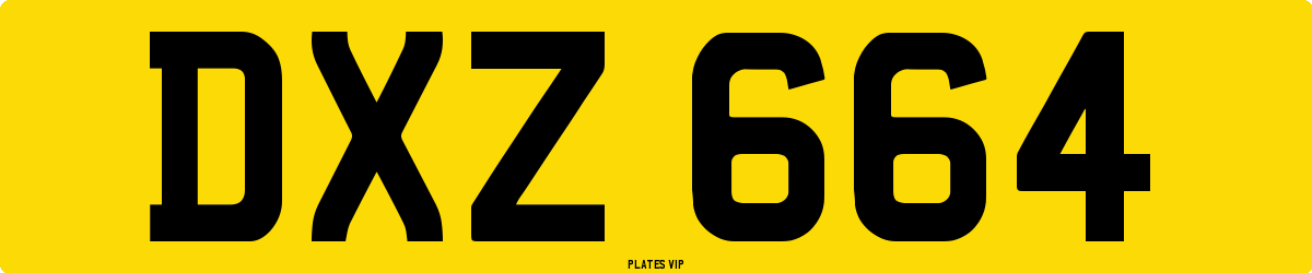 DXZ 664 Number Plate