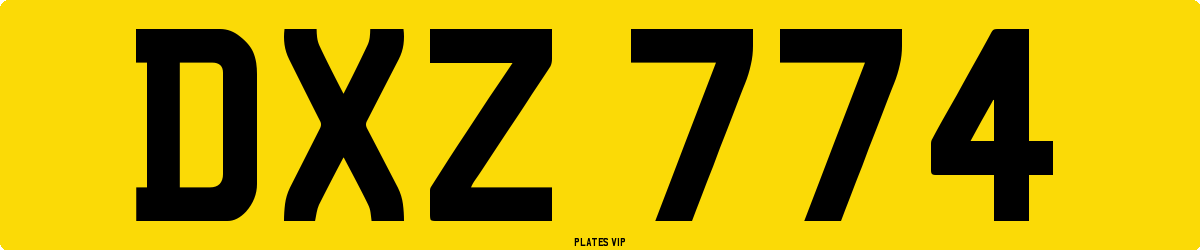 DXZ 774 Number Plate