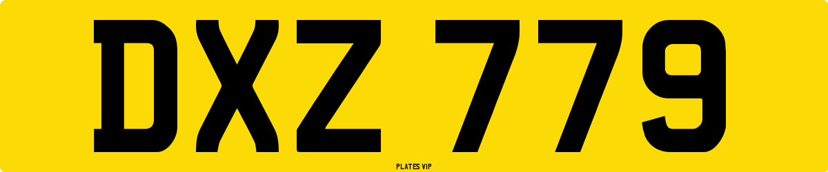DXZ 779 Number Plate