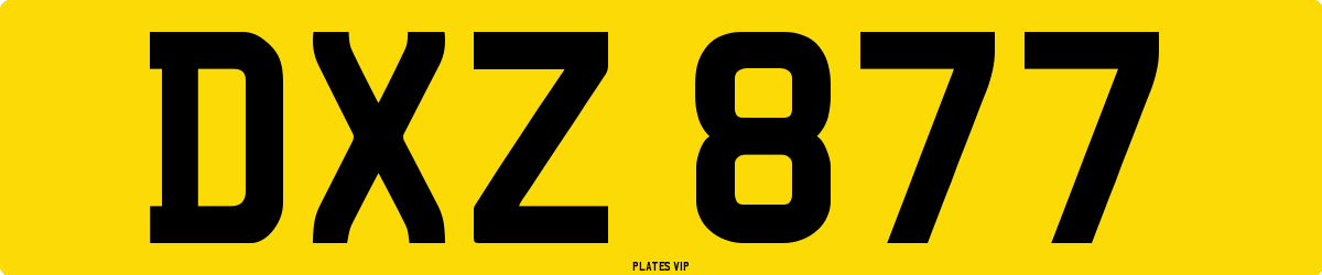 DXZ 877 Number Plate