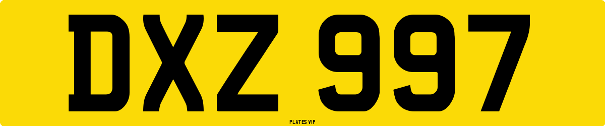 DXZ 997 Number Plate