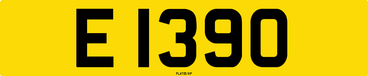 E 1390 Number Plate