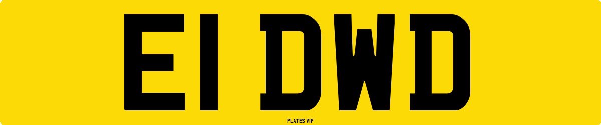 E1 DWD Number Plate