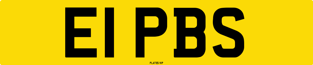 E1 PBS Number Plate