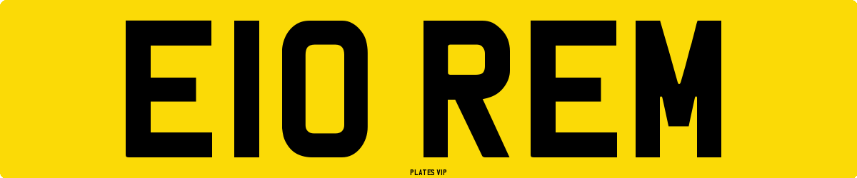 E10 REM Number Plate