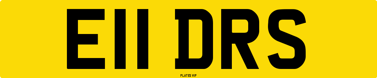 E11 DRS Number Plate