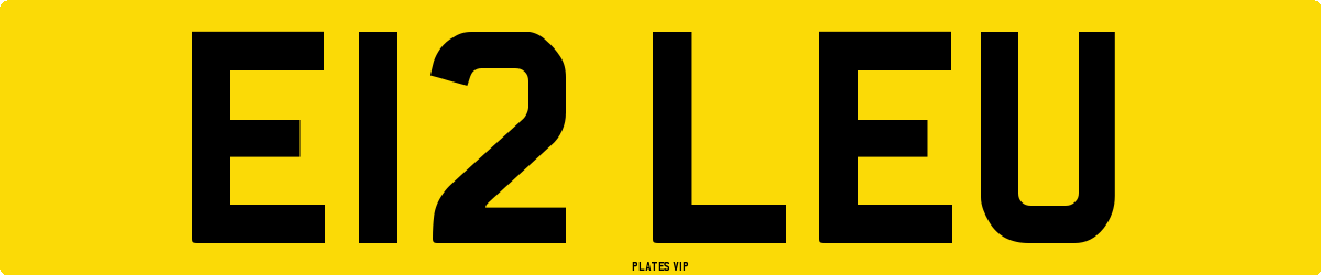 E12 LEU Number Plate