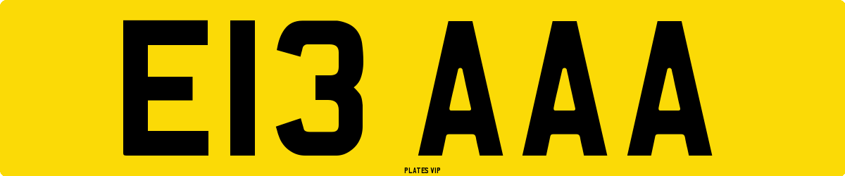 E13 AAA Number Plate