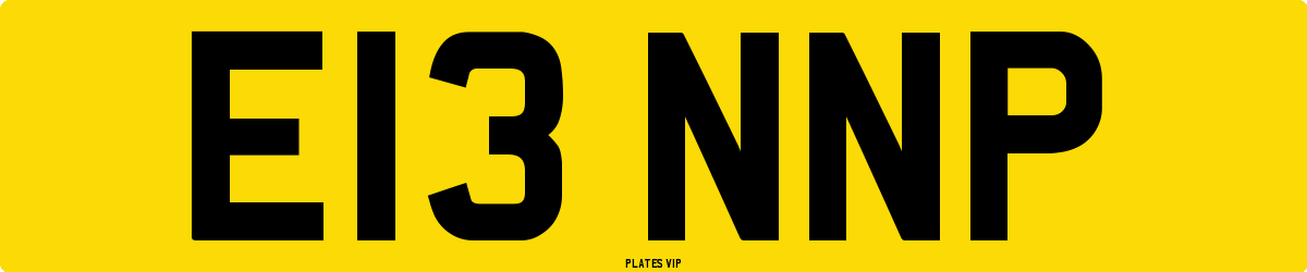 E13 NNP Number Plate