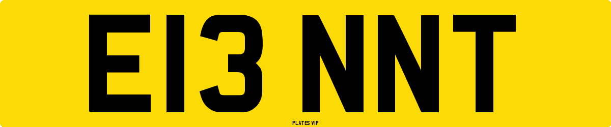 E13 NNT Number Plate