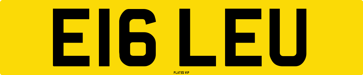 E16 LEU Number Plate
