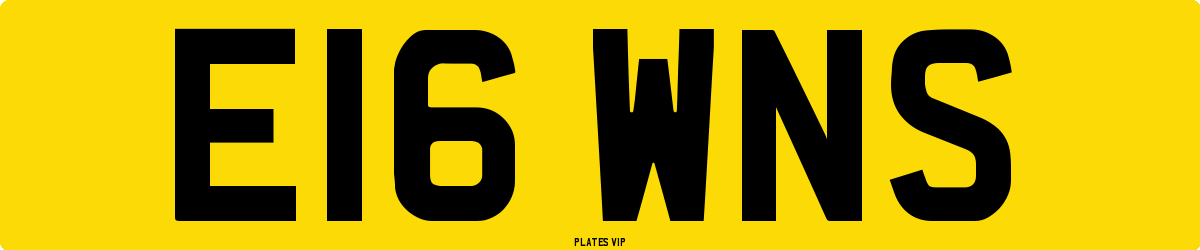 E16 WNS Number Plate
