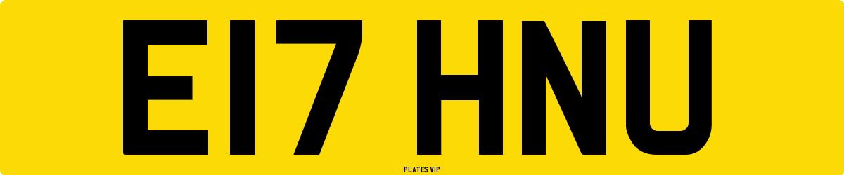 E17 HNU Number Plate