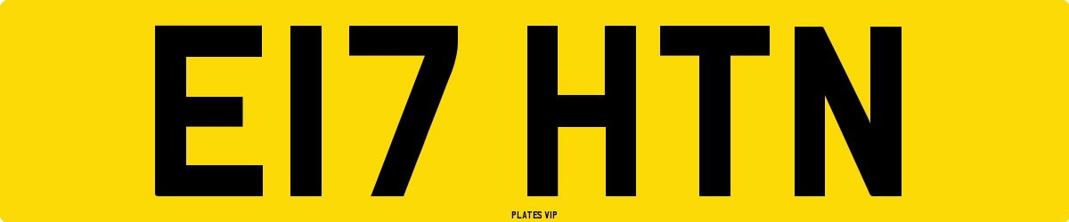 E17 HTN Number Plate