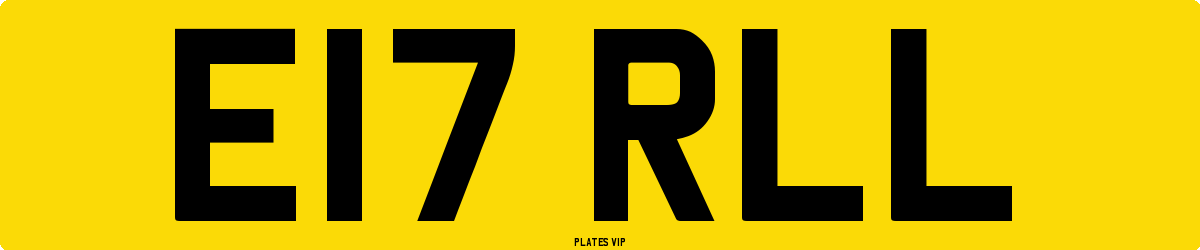 E17 RLL Number Plate