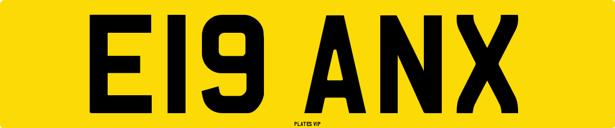 E19 ANX Number Plate