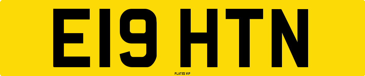 E19 HTN Number Plate