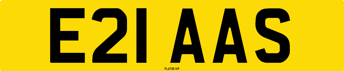 E21 AAS Number Plate