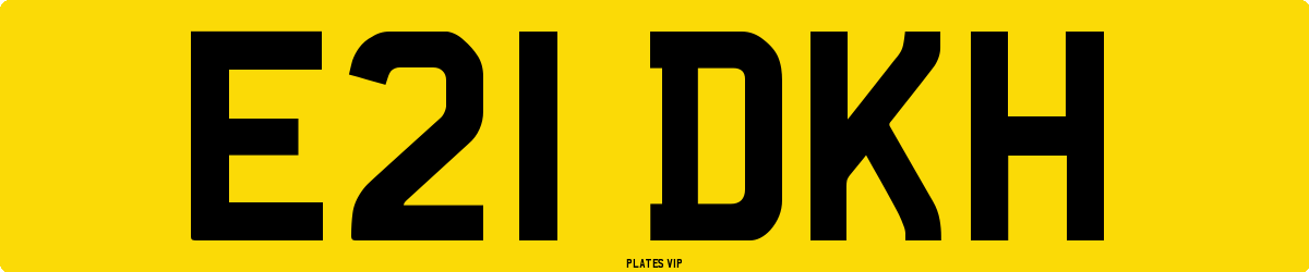 E21 DKH Number Plate