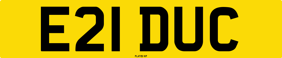 E21 DUC Number Plate