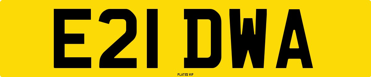E21 DWA Number Plate