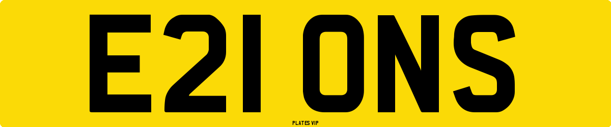 E21 ONS Number Plate