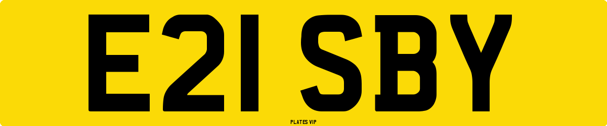 E21 SBY Number Plate