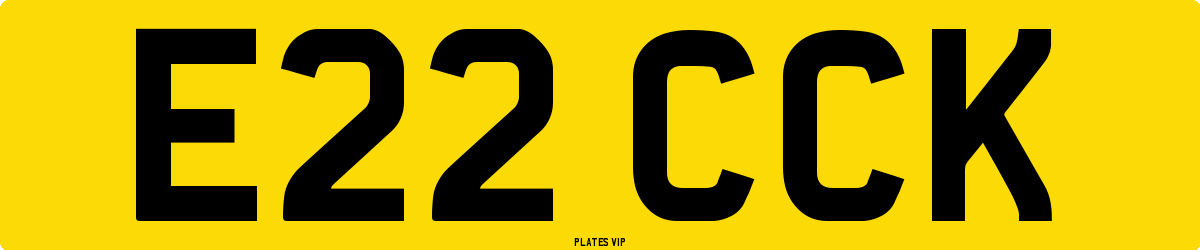 E22 CCK Number Plate