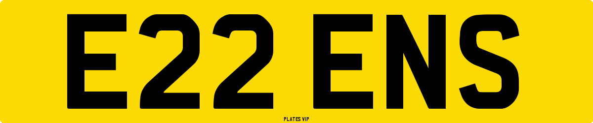 E22 ENS Number Plate