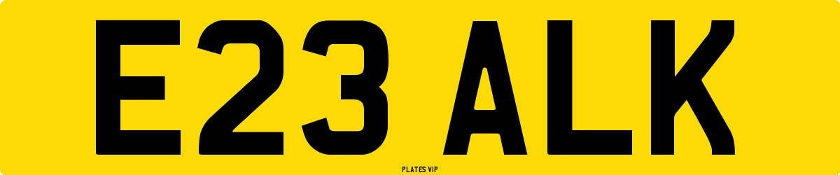 E23 ALK Number Plate