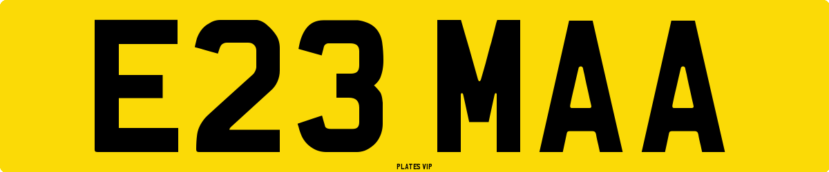 E23 MAA Number Plate
