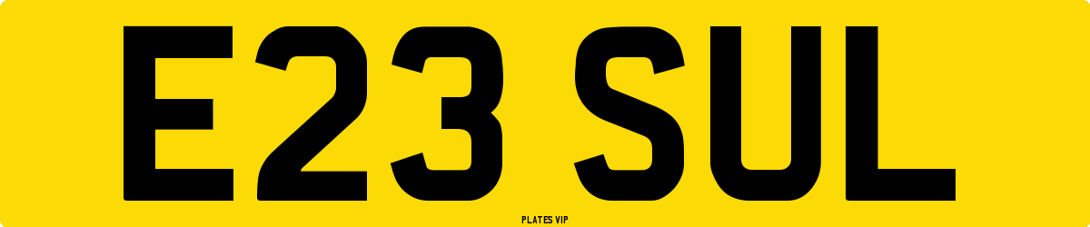 E23 SUL Number Plate
