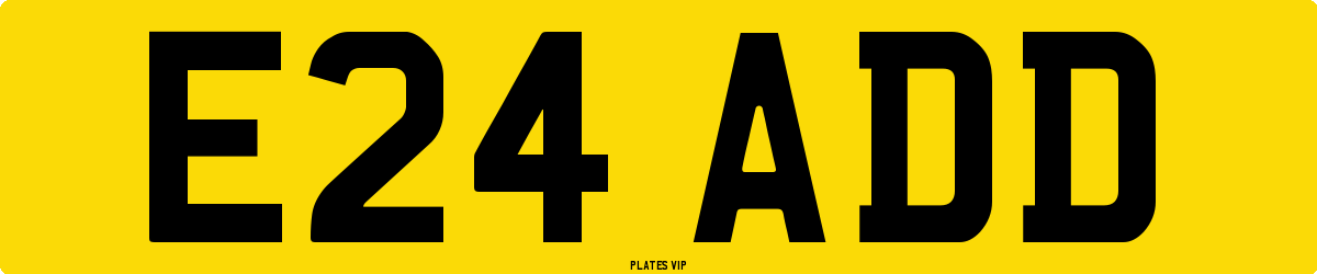 E24 ADD Number Plate