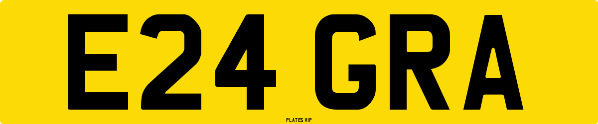 E24 GRA Number Plate