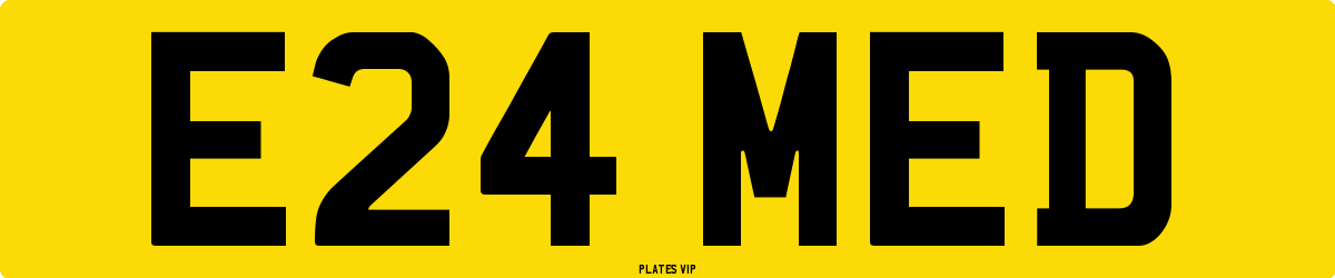 E24 MED Number Plate