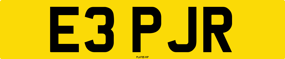 E3 PJR Number Plate