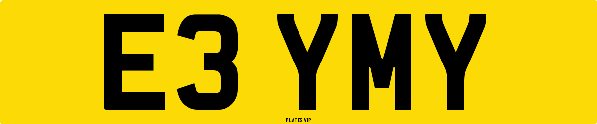 E3 YMY Number Plate