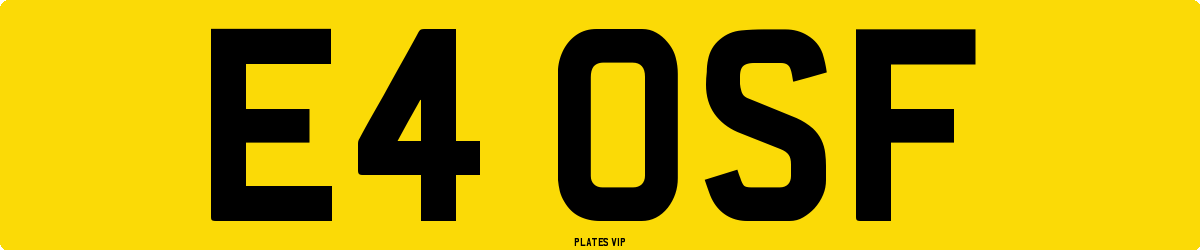 E4 OSF Number Plate